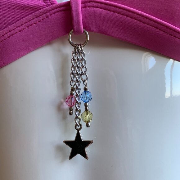 Guess pink sequin logo bottom charm halter bikini - Picture 6 of 9